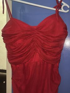 Red Ruched Bodycon Dress