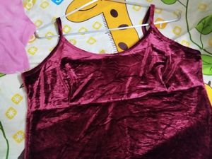 Burgundy Velvet Slip Dress