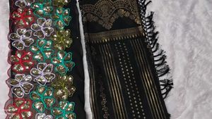 For Black Lovers 🖤 Geogette SAREE  Sequence Blous