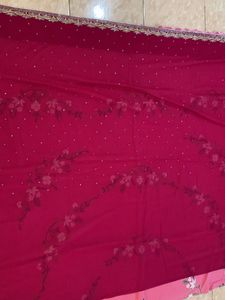 Rani Pink Party Wear Saree