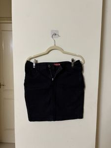 Black Denim Mini Skirt