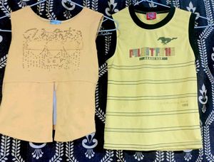 Girls' Yellow Graphic Tees (2)