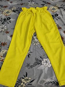 Yellow Paperbag Waist Pants