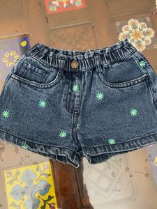 Cute Denim Shorts with Flowers