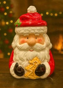 Christmas Santa Ceramic Cookie Jar