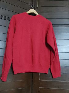 Women Red printed Cotton Sweatshirt