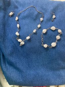 White Stone Earrings