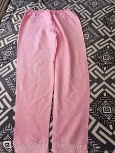 Pink Embroidered Palazzos