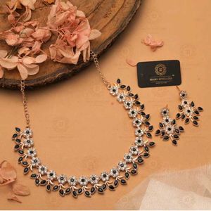 Brass Gold Plated Black Jewellery Set