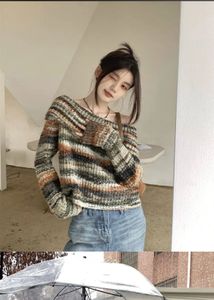 Chic Off-Shoulder Blue Knit Sweater