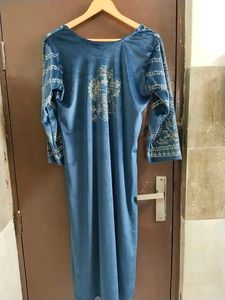 Velvet DigitalPrint Stone Work Suit