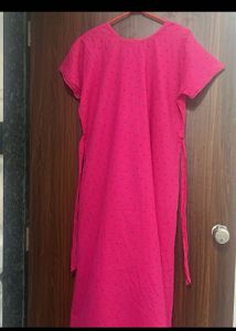 Pink Pure Cotton Printed Nighty