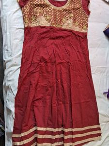 Maroon Umbrella Suit Dress