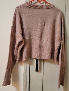 Oversized Cute Woolen Crop Sweater