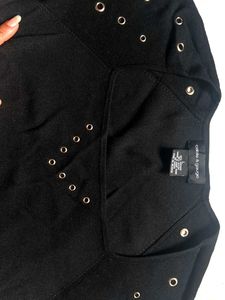 Black Square Neck Top