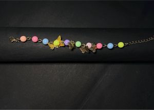 Pastel Bead &amp; Butterfly Bracelet