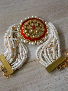 Elegant Pearl & Kundan Armlet