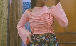 Pink Tie Up Crop Top
