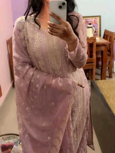 Customised Crushed Silk Suit Set Lavender💜