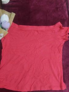 Coral Off-Shoulder Top