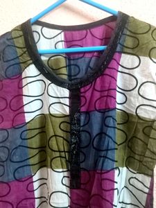 Abstract Patchwork Sleeveless Tunic
