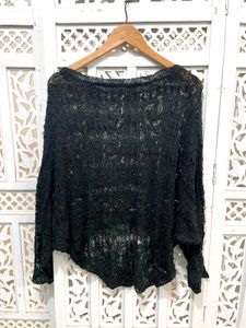 Oversized Black Knit Top ()