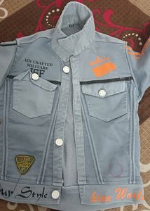 Winter Wear Girls And Boys Denim Jacket Jeans Set