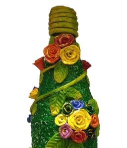 Decorative Clay Work On Bottle