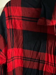 Red &amp; Black Plaid Button-Down