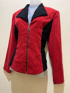 Vintage Red &amp; Black Suede Jacket
