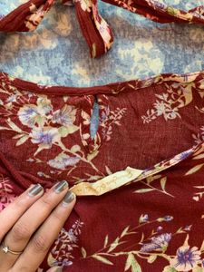 Y2k Floral Back Tie Up Top