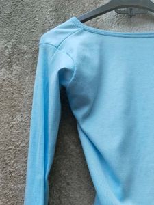Light Blue Corset-Style Top