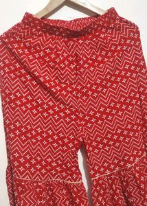 Red Sharara Suit With Dupatta For Girl 8-10 Year