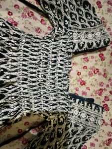 Black Chikankari Top