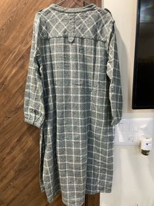 Warm Grey Plaid Kurta Set