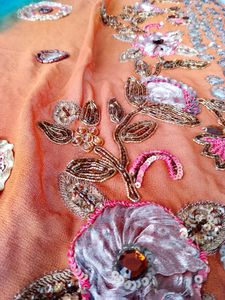 Pure Khaddi Georgette Dupatta With Work All Over