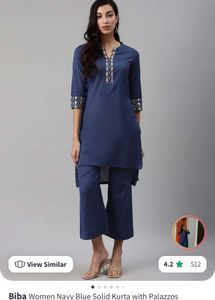 BIBA Navy Blue Kurta Set Size - S