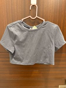 Grey Crop Top