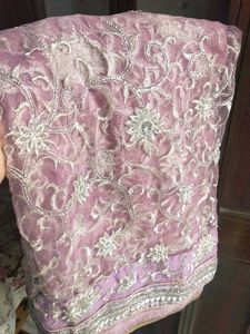 Readymade embroidered net Saree