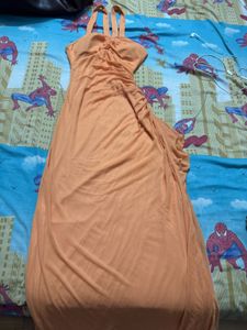 Peach Halter Neck Dress