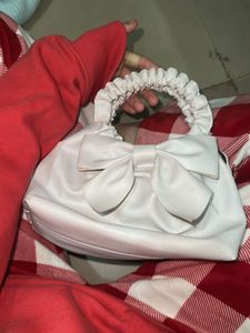 White Bow Handbag