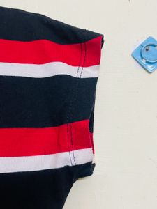 Striped Mock Neck Top