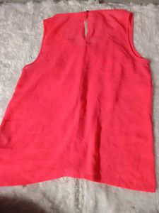 Coral Ruffle Top