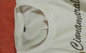 White Baggy T-Shirt,With Cute Print 🐰