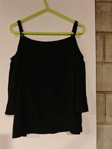Black Cold Shoulder Top