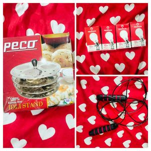 Idli Stand With Bulb And Skipping Rope As Freebies