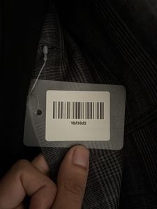 Grey Plaid Double Breasted Blazer