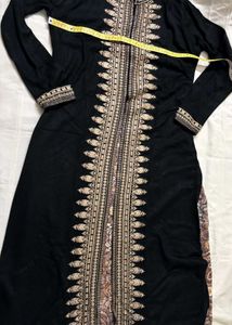 Warm Winter Black Embroidered Kurta