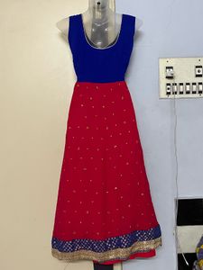 Pintrest Red &amp; Blue Embroidered Dress