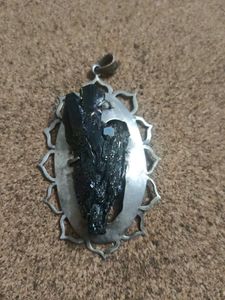 Silver Pendent Vintage With Tourmaline Stone